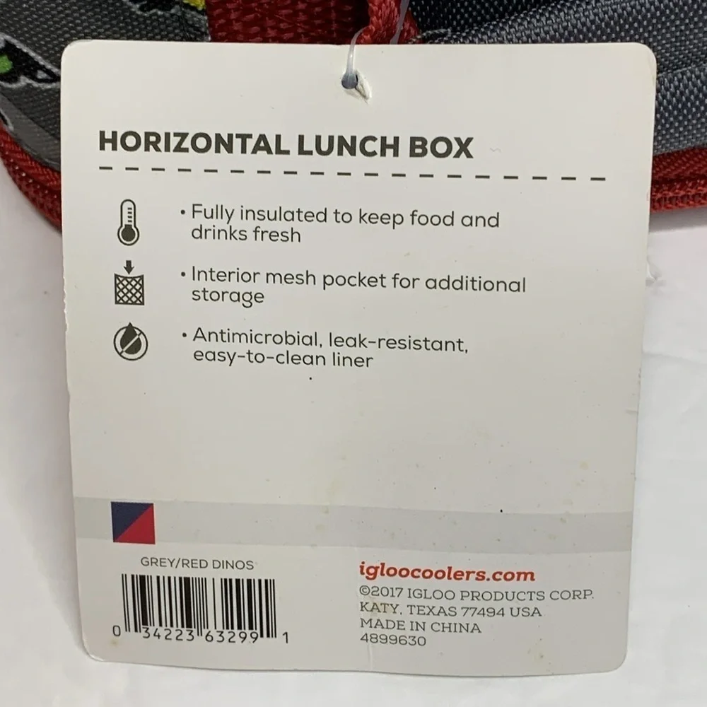 Igloo Kids Horizontal Lunch Cooler Bag Dinosaur NWT